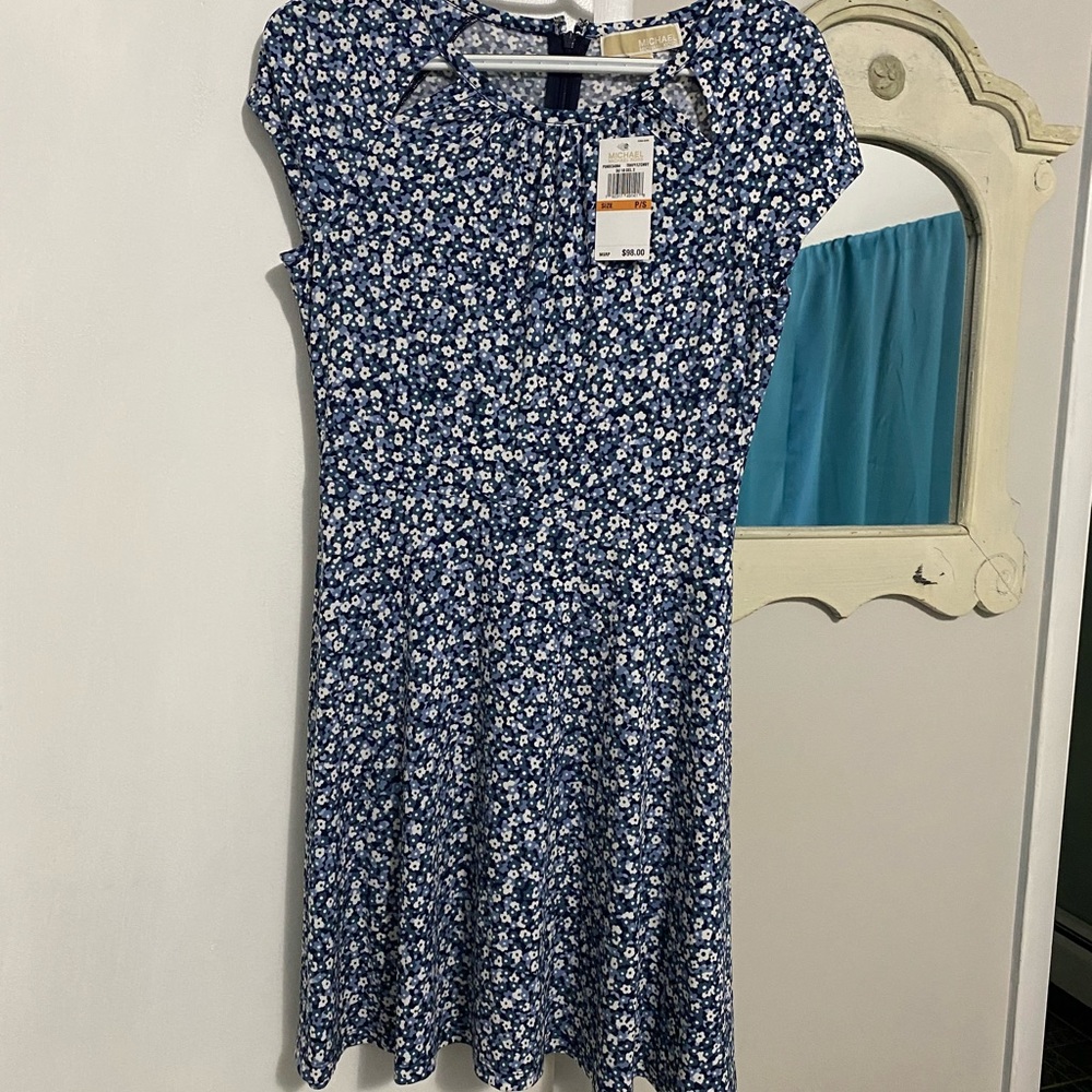 Michael Kors Cutout Fit & Flare Petite Dress